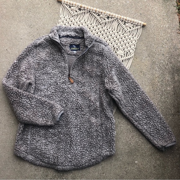 Simply Southern Grey Wubby Fleece Pullover Size Small - Picture 2 of 5